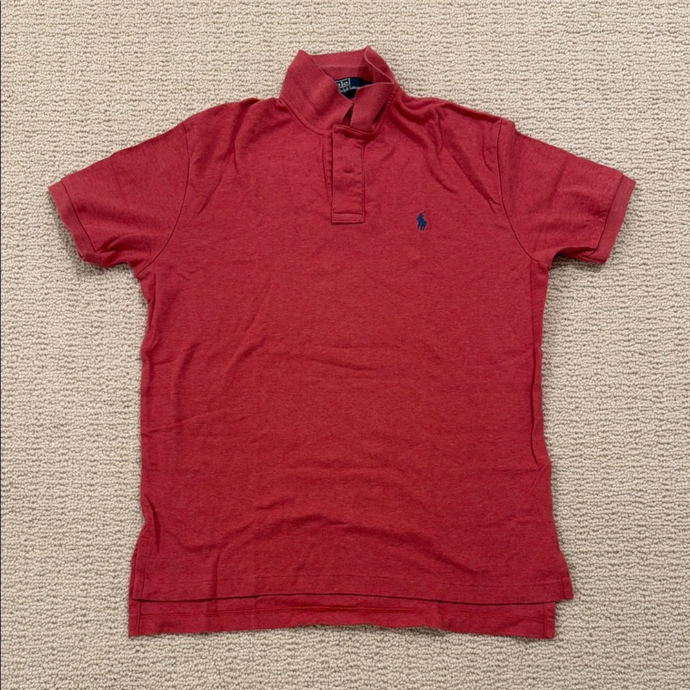 *Last Chance Price* Polo Ralph Lauren Red Heathered 100% Cotton Golf Shirt